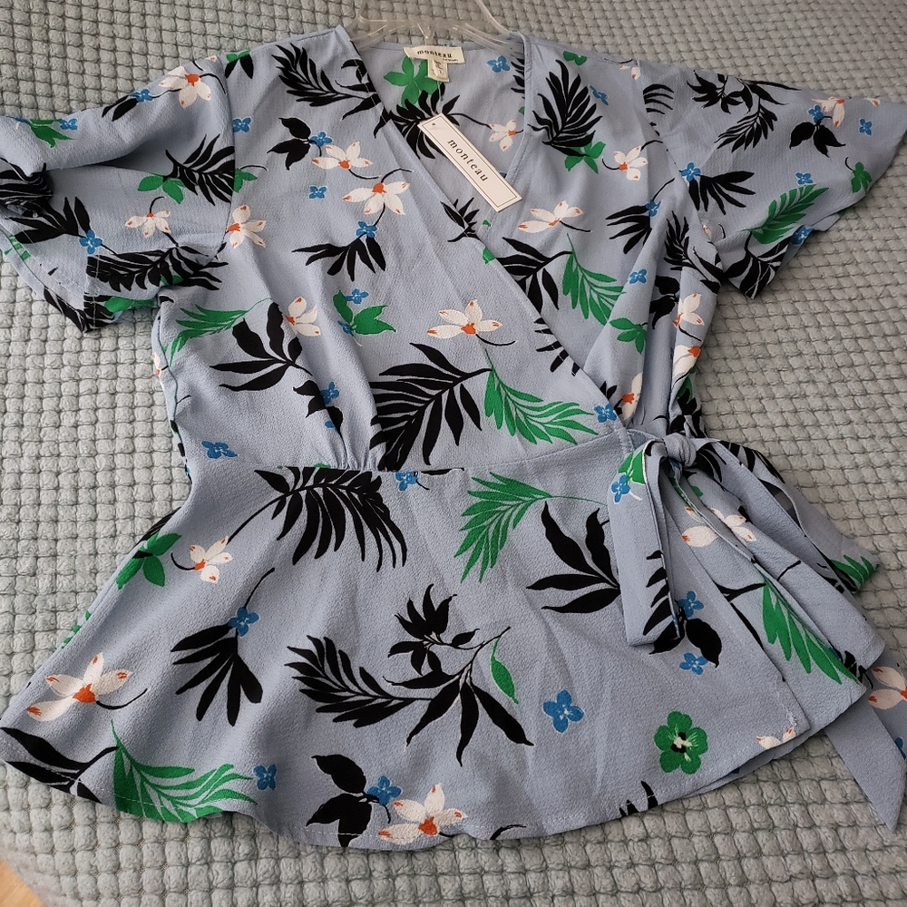 Island Vibes Wrap Blouse